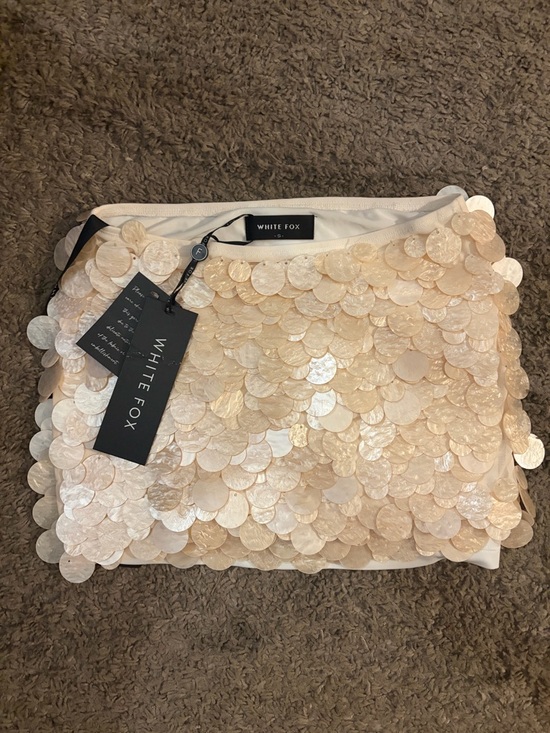 White Fox Boutique Dresses & Skirts - White Fox Ariel Mini Skirt Cream Shell